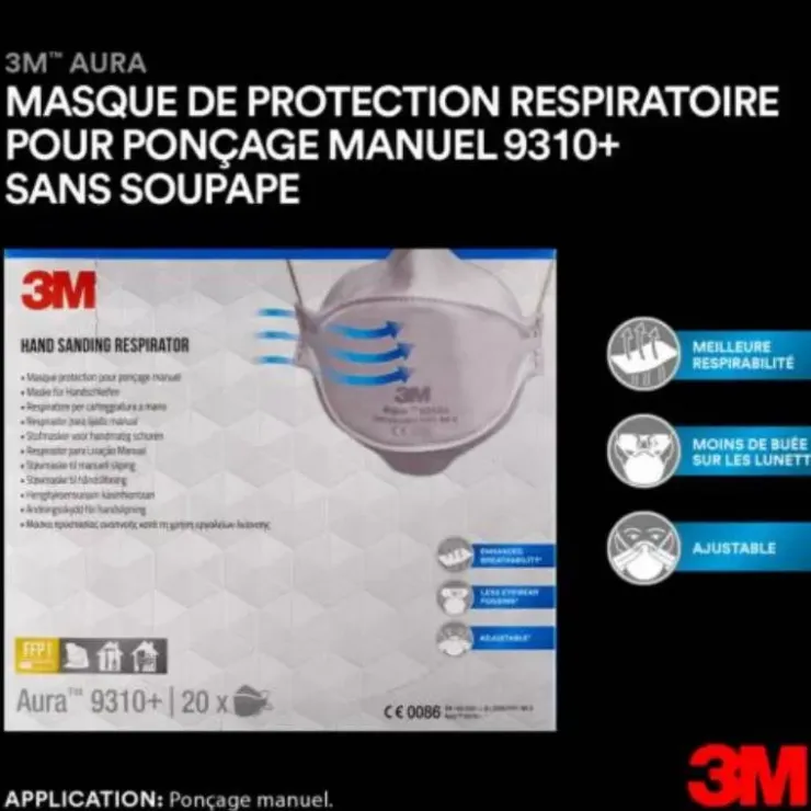 Hot 3M Boîte de 20 masques FFP1 | 9310+
