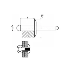Online Marinox Rivet tête plate large alu/acier | ø 4,8 mm