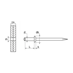 Best Marinox Rivet tête plate tout alu | ø 4 mm