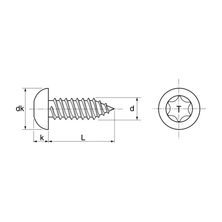 Online Marinox Vis tôle inox A4 T.C Torx | ø 4,8 mm