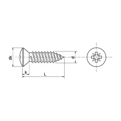 Marinox Vis tôle inox A4 T.F.B Pozi | ø 4,8 mm