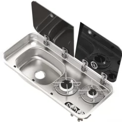 Online NavyLoad NAVY LOAD Combiné inox 2 feux | à couvercle | 726 x 346 mm