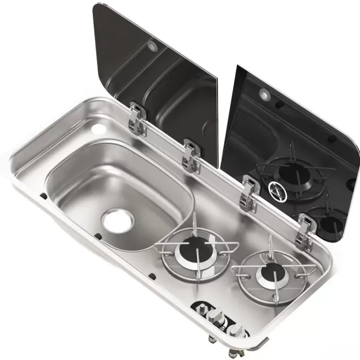 Online NavyLoad NAVY LOAD Combiné inox 2 feux | à couvercle | 726 x 346 mm