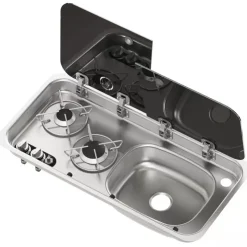 Online NavyLoad NAVY LOAD Combiné inox 2 feux | à couvercle | 726 x 346 mm