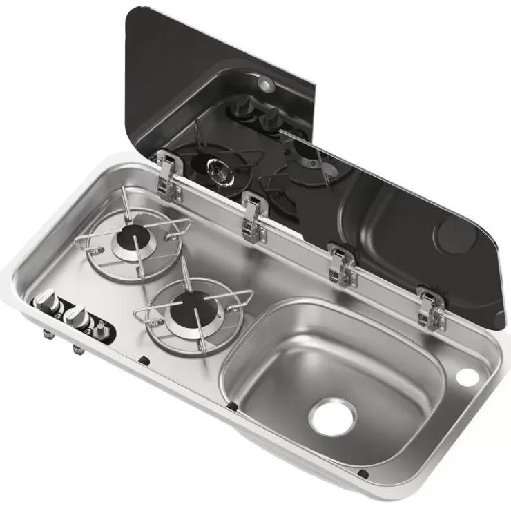 Online NavyLoad NAVY LOAD Combiné inox 2 feux | à couvercle | 726 x 346 mm