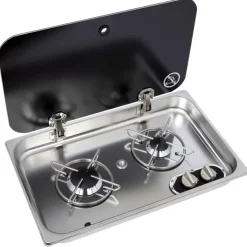 Best NavyLoad NAVY LOAD Réchaud inox 2 feux | à couvercle | 530 x 326 mm