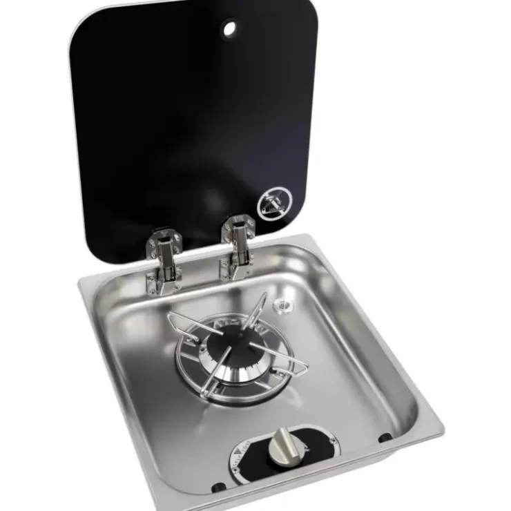 Hot NavyLoad NAVY LOAD Réchaud inox 1 feu | à couvercle | 352 x 322 mm