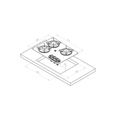 Discount NavyLoad Réchaud inox 3 feux | 470 x 360 mm