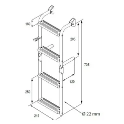 Sale Nuova Rade Echelle étroite pliable à 90°