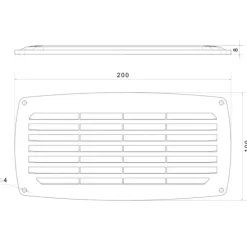 Nuova Rade Grille d’aération ABS | 200 x 100 mm
