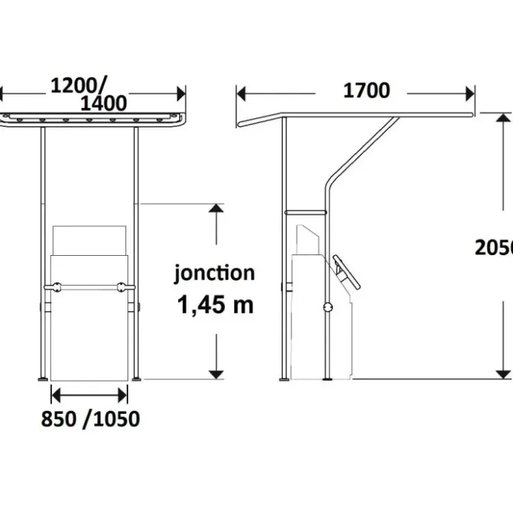 New Oceansouth T-Top alu ø 32 mm