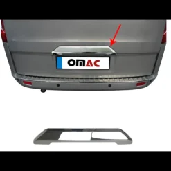 Best OMAC Couvre éclairage de plaque hayon inox Ford Custom