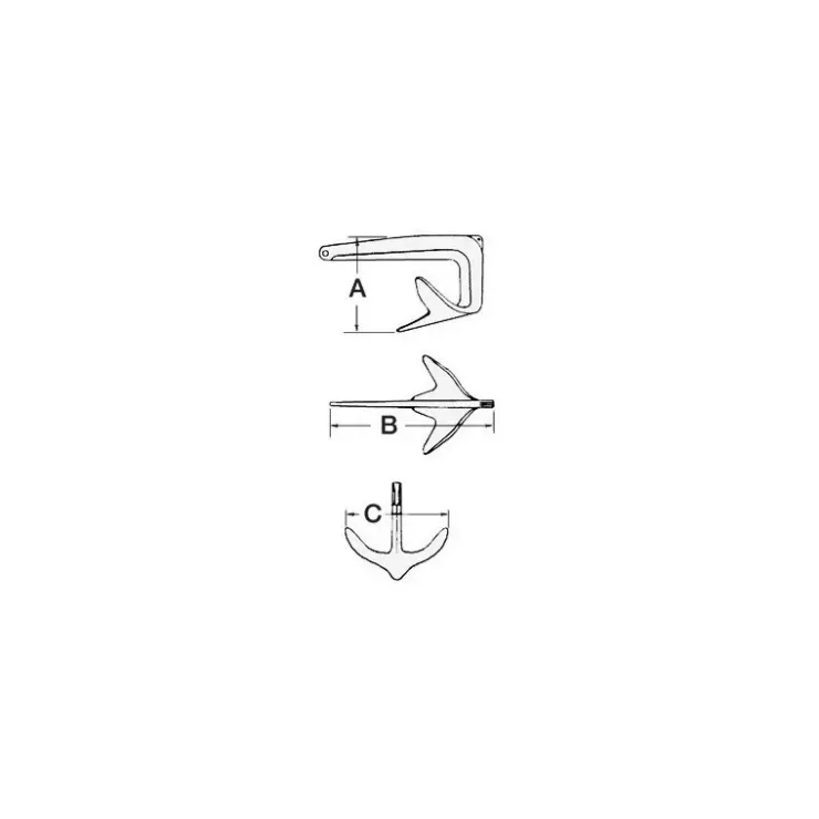 Online Osculati Ancre Trefoil inox