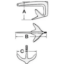 Outlet Osculati Ancre Trefoil pliable