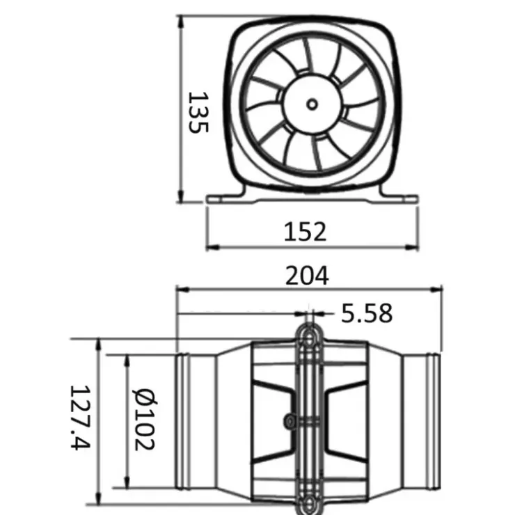 New Osculati Aspirateur/ventilateur axial Hyperflow 7,6 m3