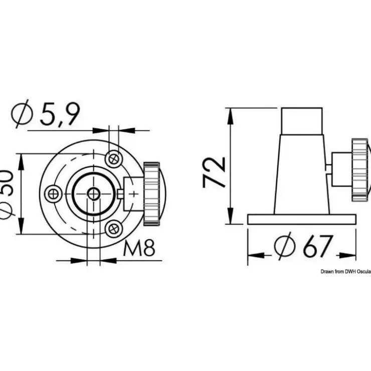 Outlet Osculati Base pour spot & projecteur