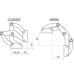 Clearance Osculati Charnière autoporteuse