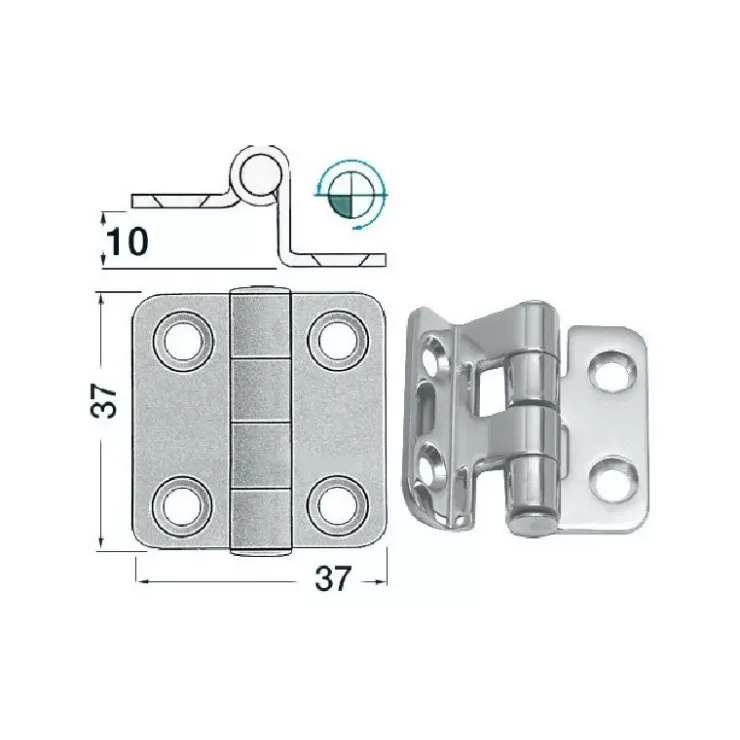 Best Osculati Charnière déportée inox 37 x 37 mm