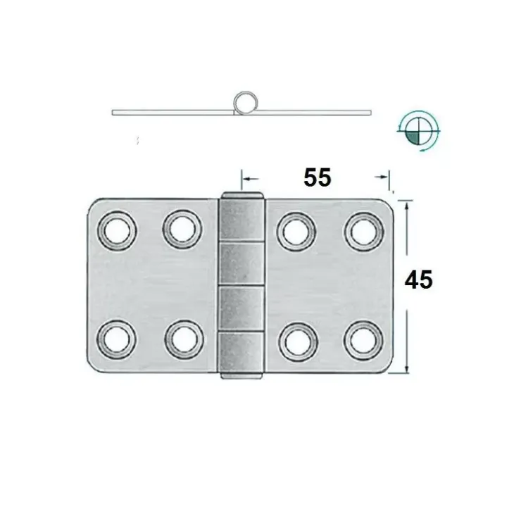 Discount Osculati Charnière inox 2.5 mm