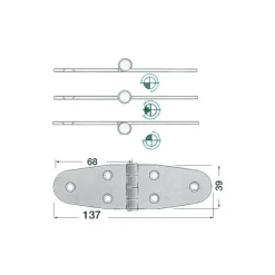Discount Osculati Charnière inox 137 x 39 x 2 mm