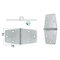 Sale Osculati Charnière inox 152 x 76 x 2 mm