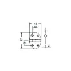 Best Osculati Charnière inox 48 x 67 x 2 mm