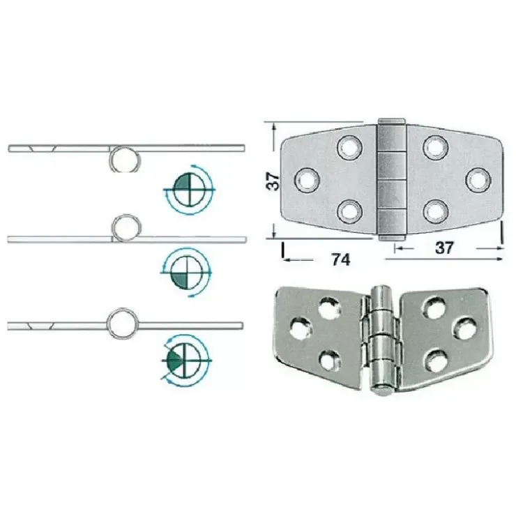 Sale Osculati Charnière inox 74 x 37 x 2 mm