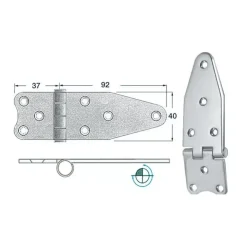 Clearance Osculati Charnière inox 129 x 40 x 2 mm