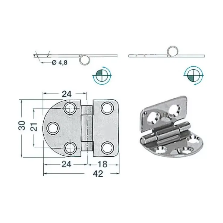 Outlet Osculati Charnière inox 42 x 30 x 2 mm