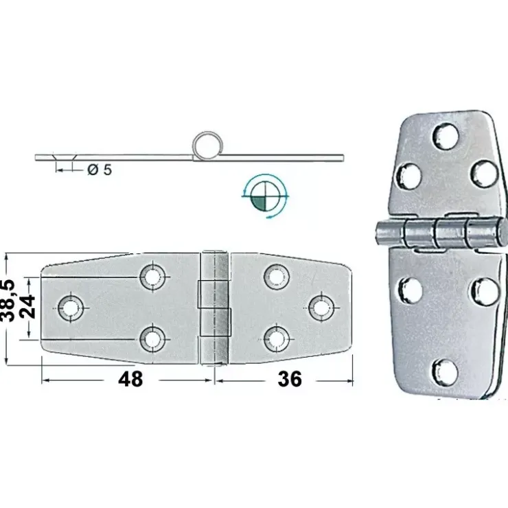 Discount Osculati Charnière inox 88 x 38 x 2 mm