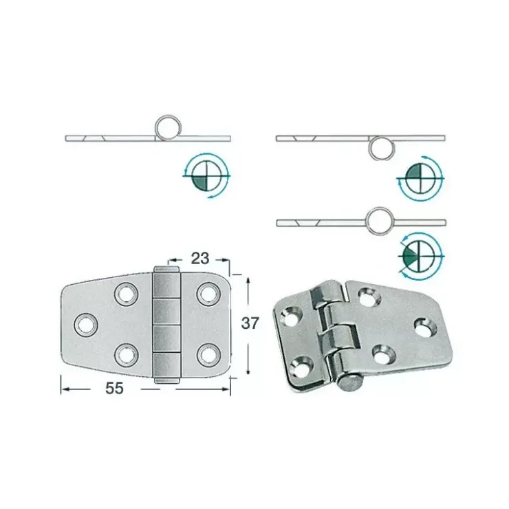 Sale Osculati Charnière inox 55 x 37 x 2 mm