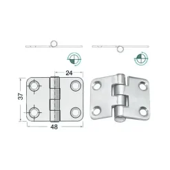 Online Osculati Charnière inox 48 x 37 x 2 mm