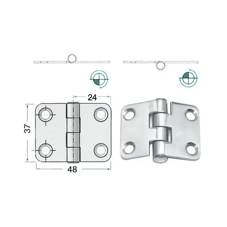 Online Osculati Charnière inox 48 x 37 x 2 mm