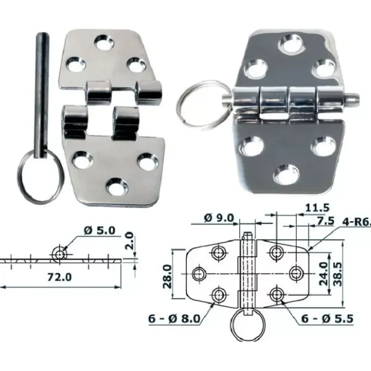 Discount Osculati Charnière inox 72 x 38,5 x 2 mm