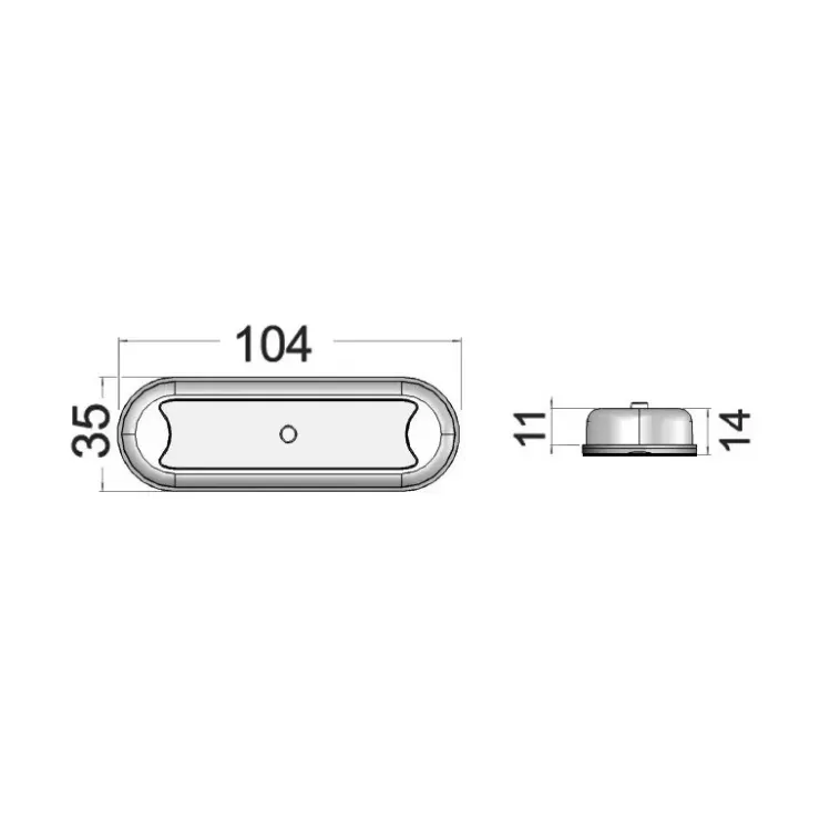 Hot Osculati Compact LED | interrupteur | 104 x 35 mm
