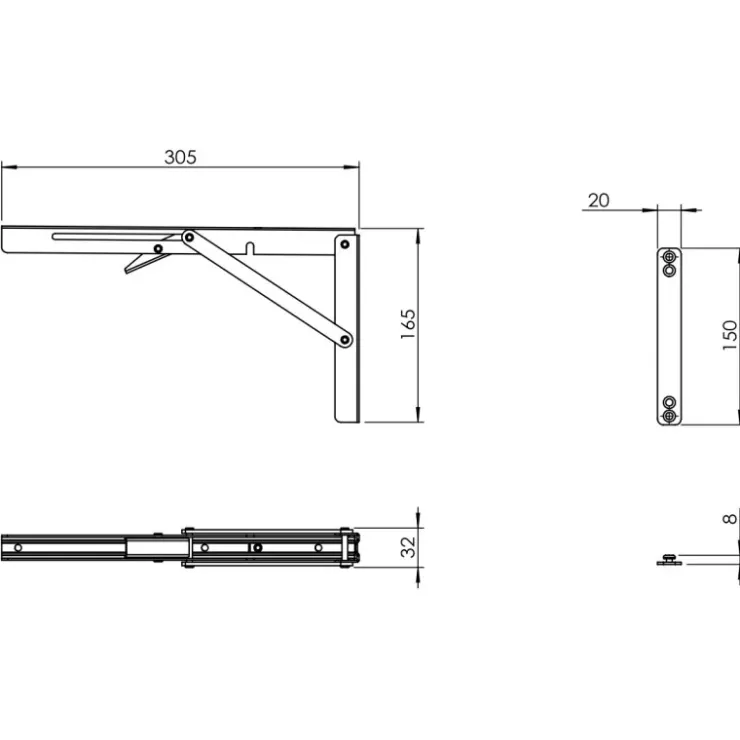 Online Osculati Console pliable inox amovible