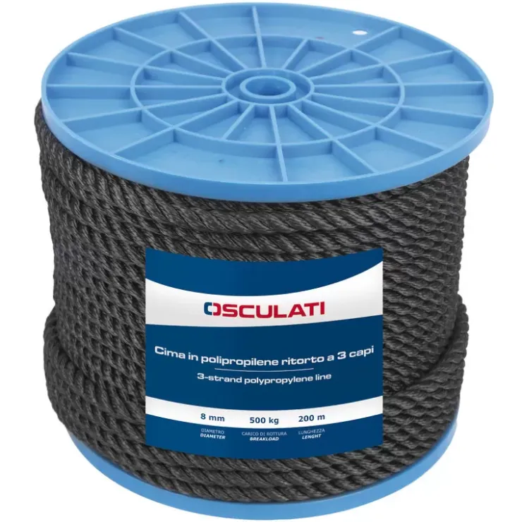 Hot Osculati Cordage 3 torons polypropylène noir