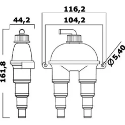 Outlet Osculati Coude anti-syphon à valve