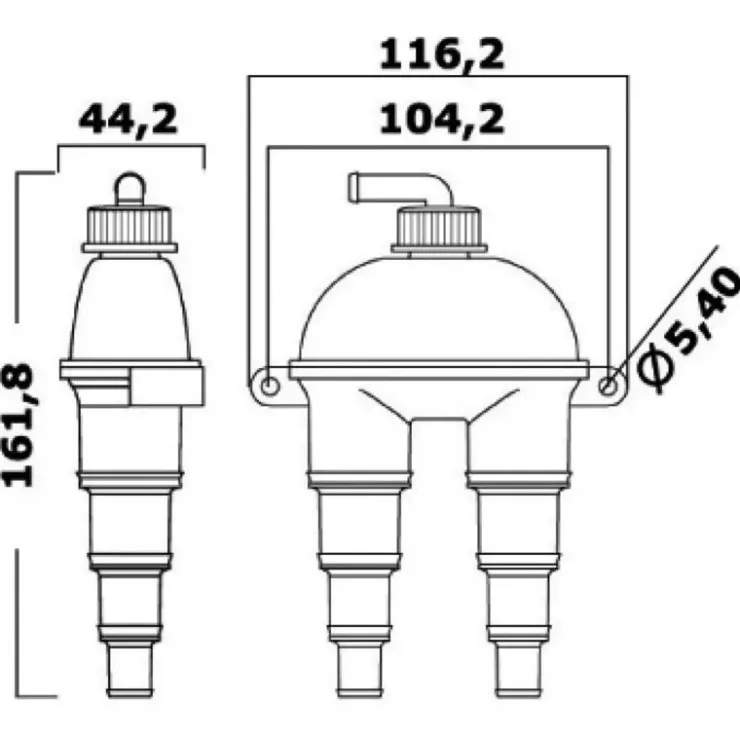 Outlet Osculati Coude anti-syphon à valve