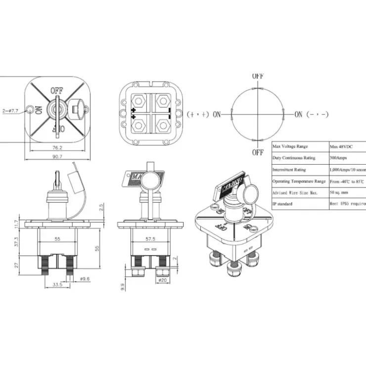 Outlet Osculati Coupe-batterie Bipolaire