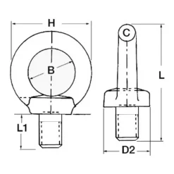 Outlet Osculati Ecrou à œil fileté mâle
