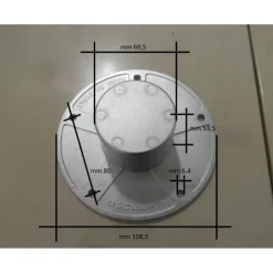 Hot Osculati Embase anodisé robuste pour pied 60 mm