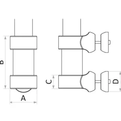 New Osculati Etriers de tube pour mât carbone ø 38 mm