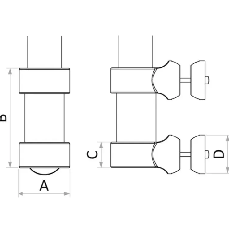 New Osculati Etriers de tube pour mât carbone ø 38 mm