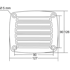 Hot Osculati Grille d'aération 17 cm² |126 x 127