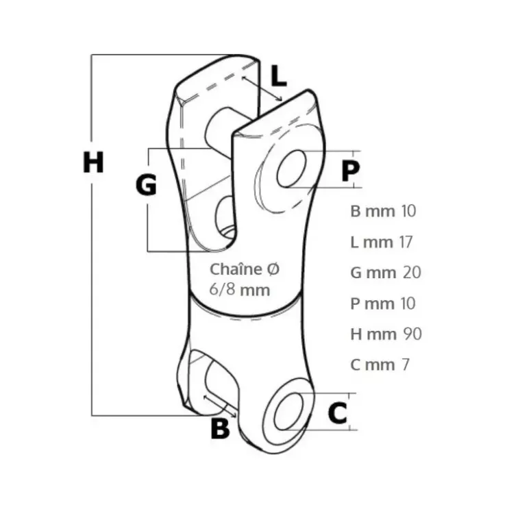Hot Osculati Jonction émérillon chaine / ancre ø 6 à 10 mm