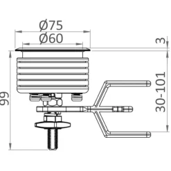 Discount Osculati Kit de 4 Eclipse MK2 Lève plancher 75 mm | Acier inoxydable