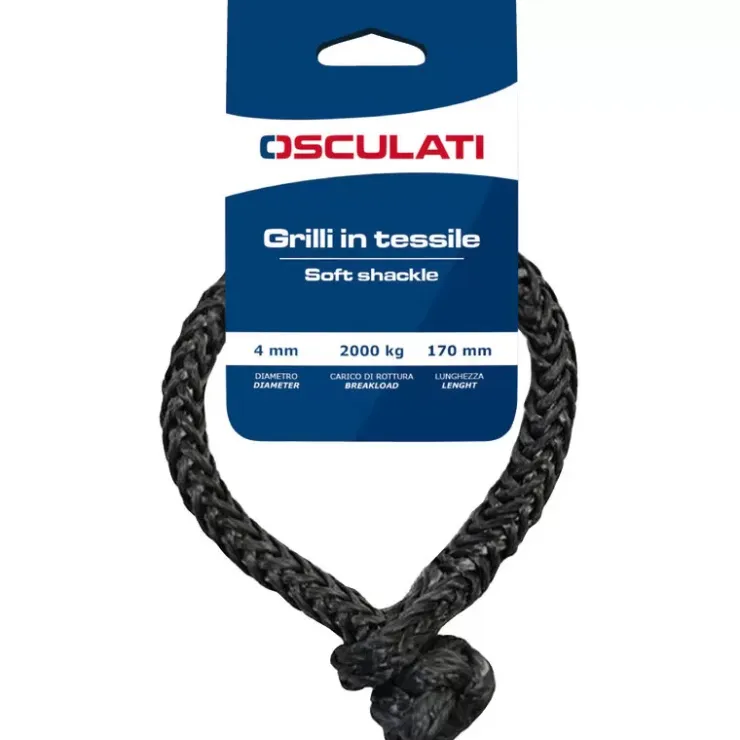 Sale Osculati Manille textile haute résistance grise