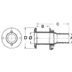 Osculati Passe-coque laiton chromé 15 mm