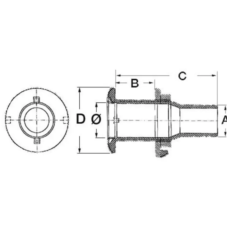 Osculati Passe-coque laiton chromé 15 mm